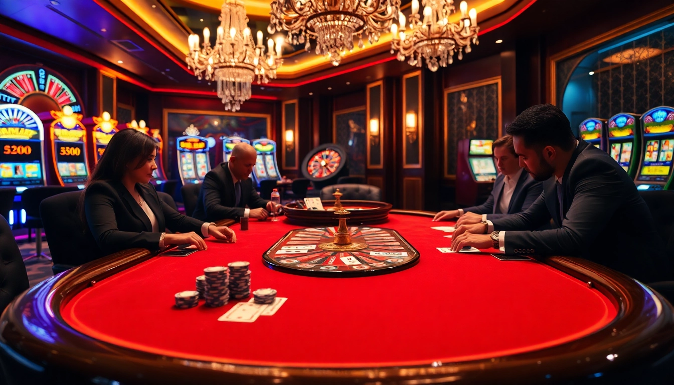 Experience thrilling poker action at SKY88 casino, showcasing luxury and excitement.