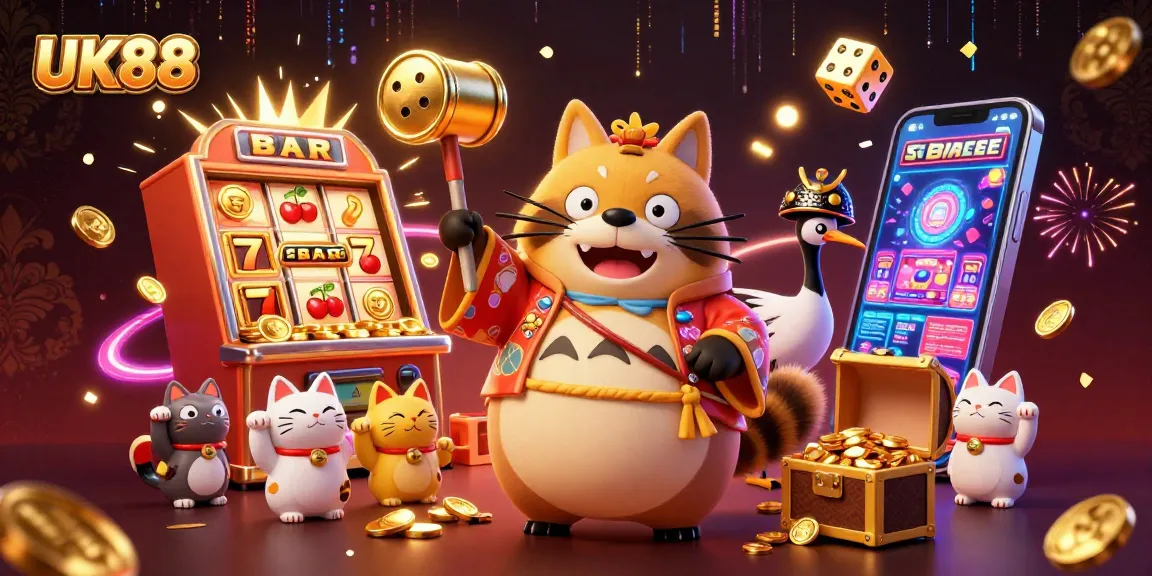 Join the lucky tanuki at UK88 for a vibrant casino adventure filled with winning symbols!