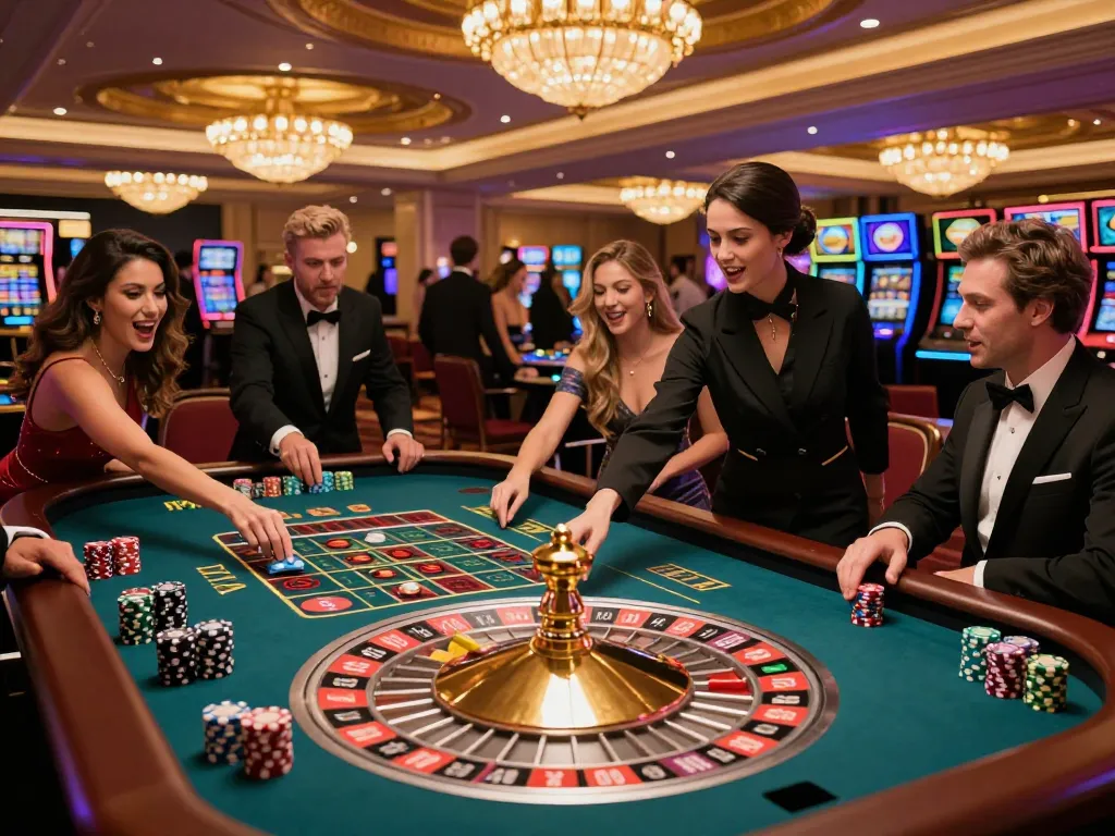 Players experience the thrill of roulette at a lively casino, uncovering strategies like sc8888 for winning.