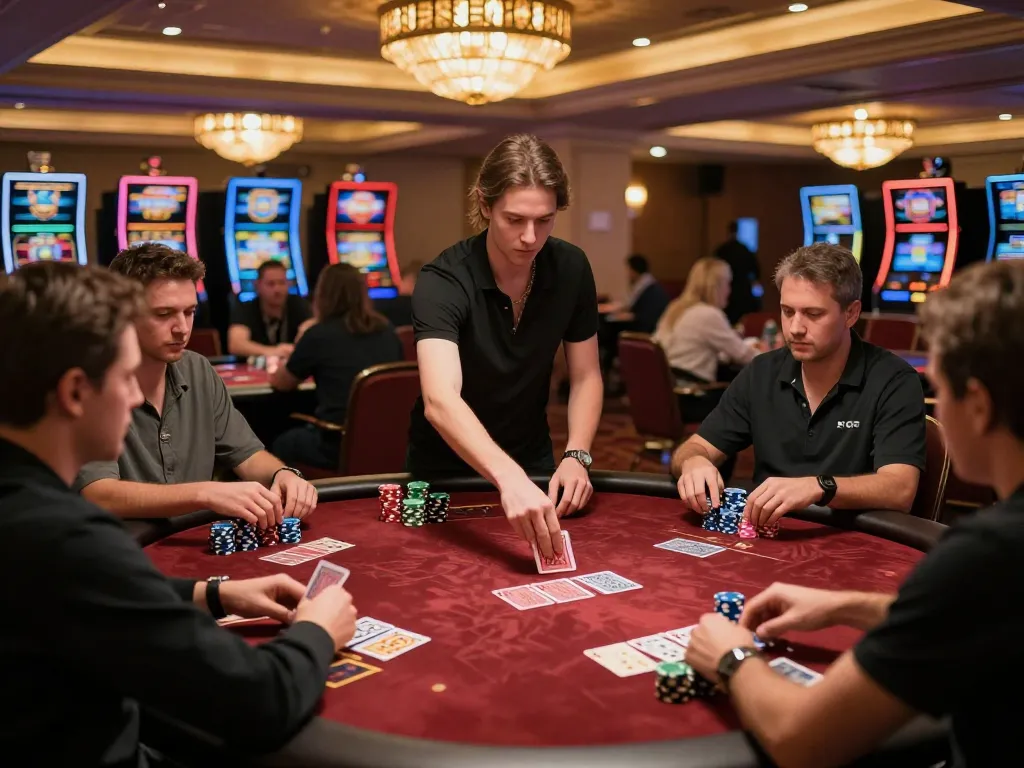 DA88 poker players engaged in high-stakes game with focused expressions and stacked chips