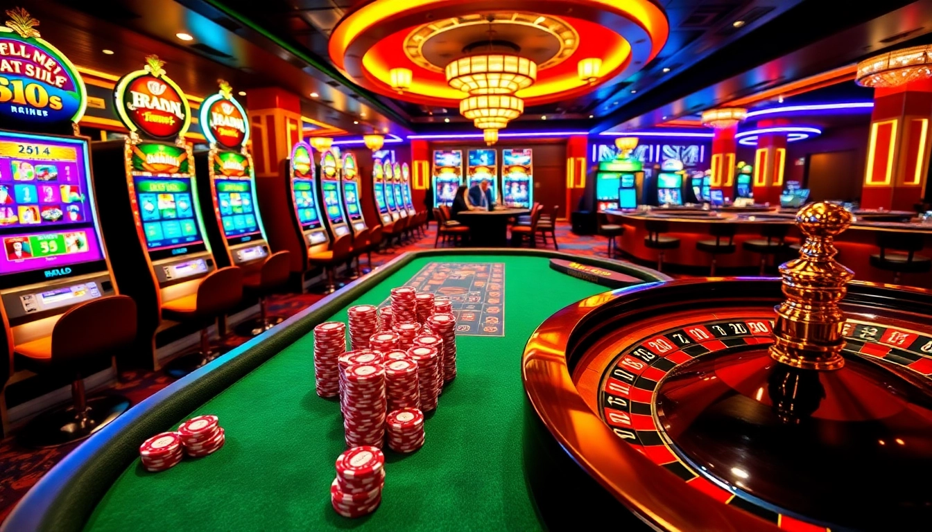 Experience the excitement of HAY 88 with vibrant gaming tables and luxurious casino settings.