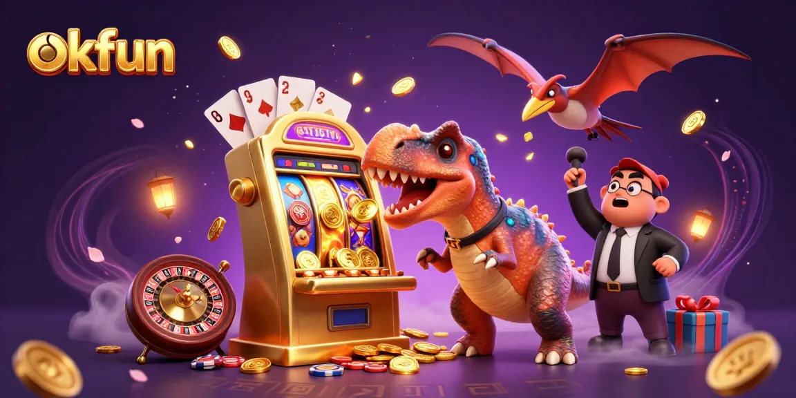 Experience the thrill of okfun as a pachycephalosaurus wins jackpots at a vibrant casino scene.