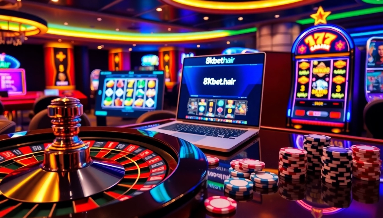 Experience the excitement of gaming at 8kbet.hair with vibrant casino visuals.