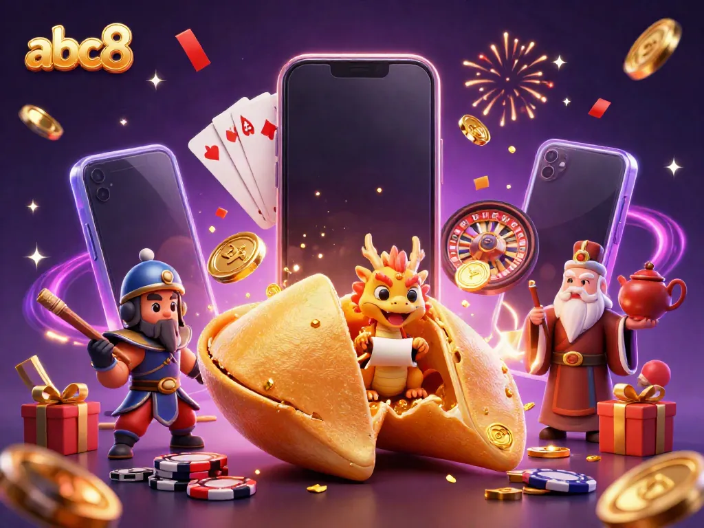 Experience exciting gameplay at abc8 with vibrant 3D casino elements and colorful slot machines.