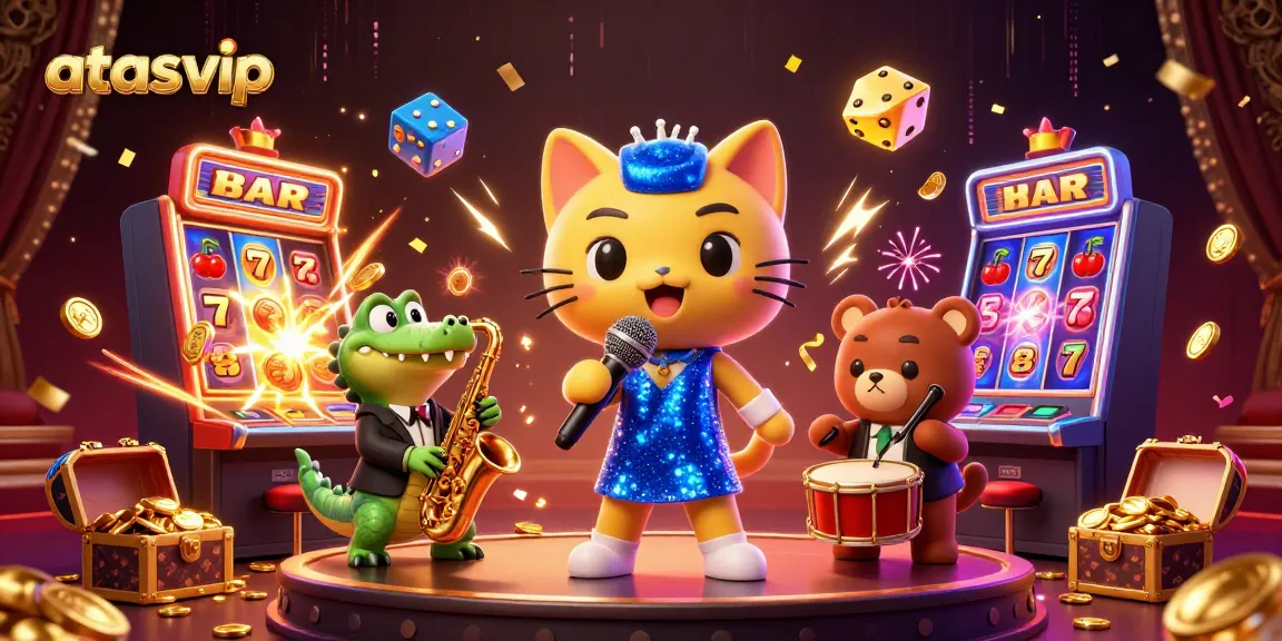 Engage with dynamic gaming at atasvip featuring vibrant characters and an exciting casino scene.