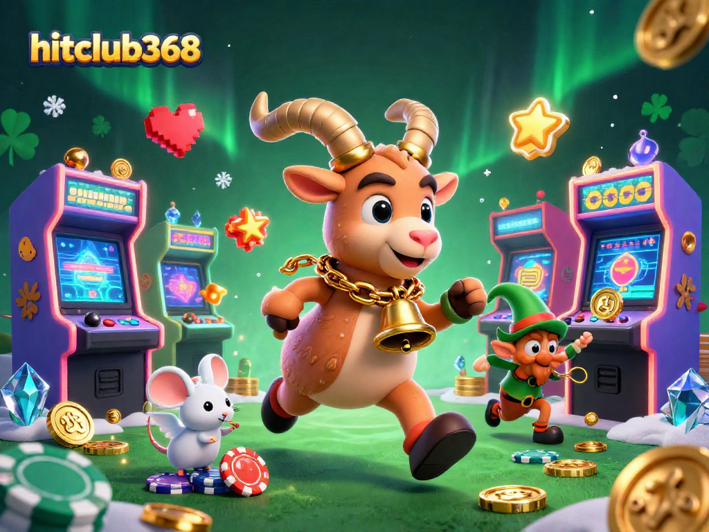 Experience hitclub368's dynamic casino scene with cartoon characters in high-stakes gaming action.