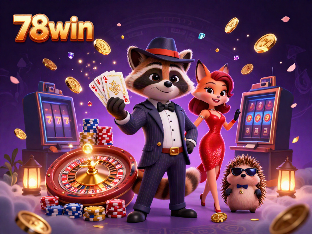 Join the excitement at 78win as charming characters and dazzling elements create an engaging casino experience.