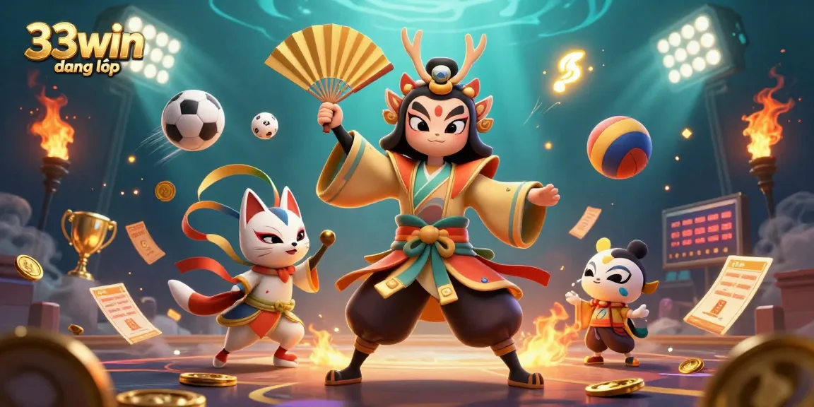 Engage in exciting gaming action with 33win đăng nhập, where vibrant characters meet dynamic sports elements.