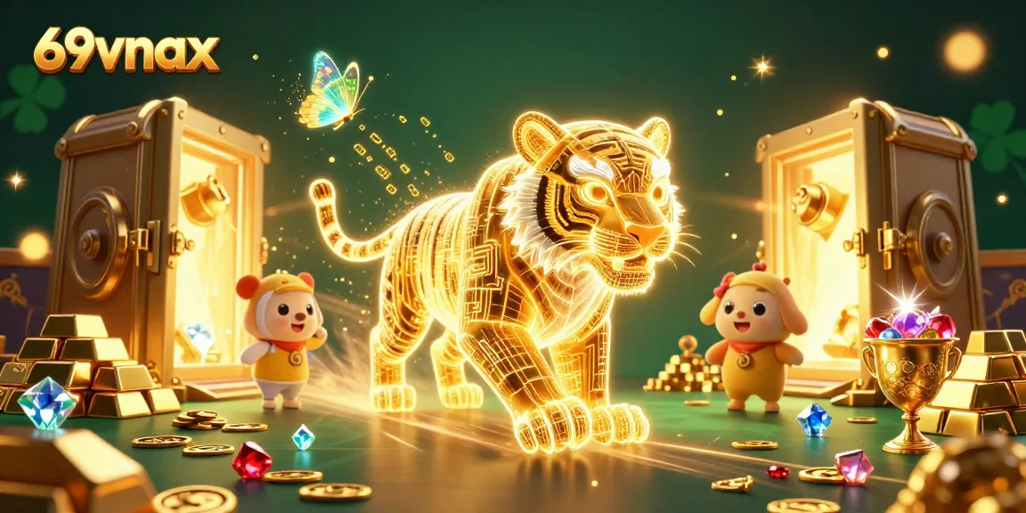 Experience thrilling wins at 69vnax with vibrant casino game elements shimmering amidst digital landscapes.