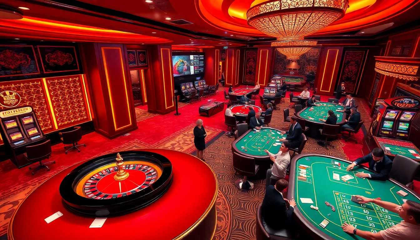 Experience the thrill of casino gaming at https://xx88.lol/ with vibrant tables, poker chips, and excited players.