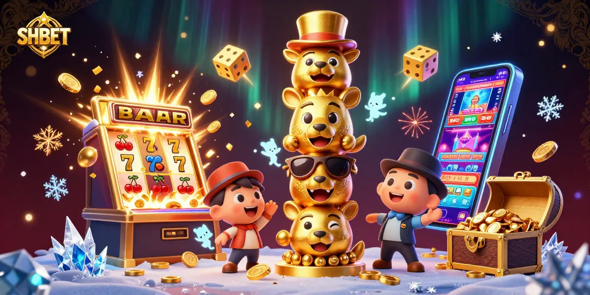 Win big at SHBET with a vibrant, engaging 3D illustration showcasing dynamic casino elements.