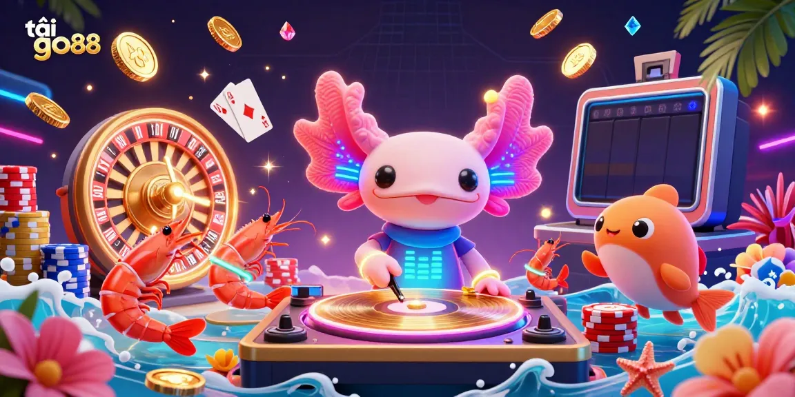 Experience the exciting world of tải go88 with vibrant 3D elements and casino themes featuring neon characters and lucrative games.
