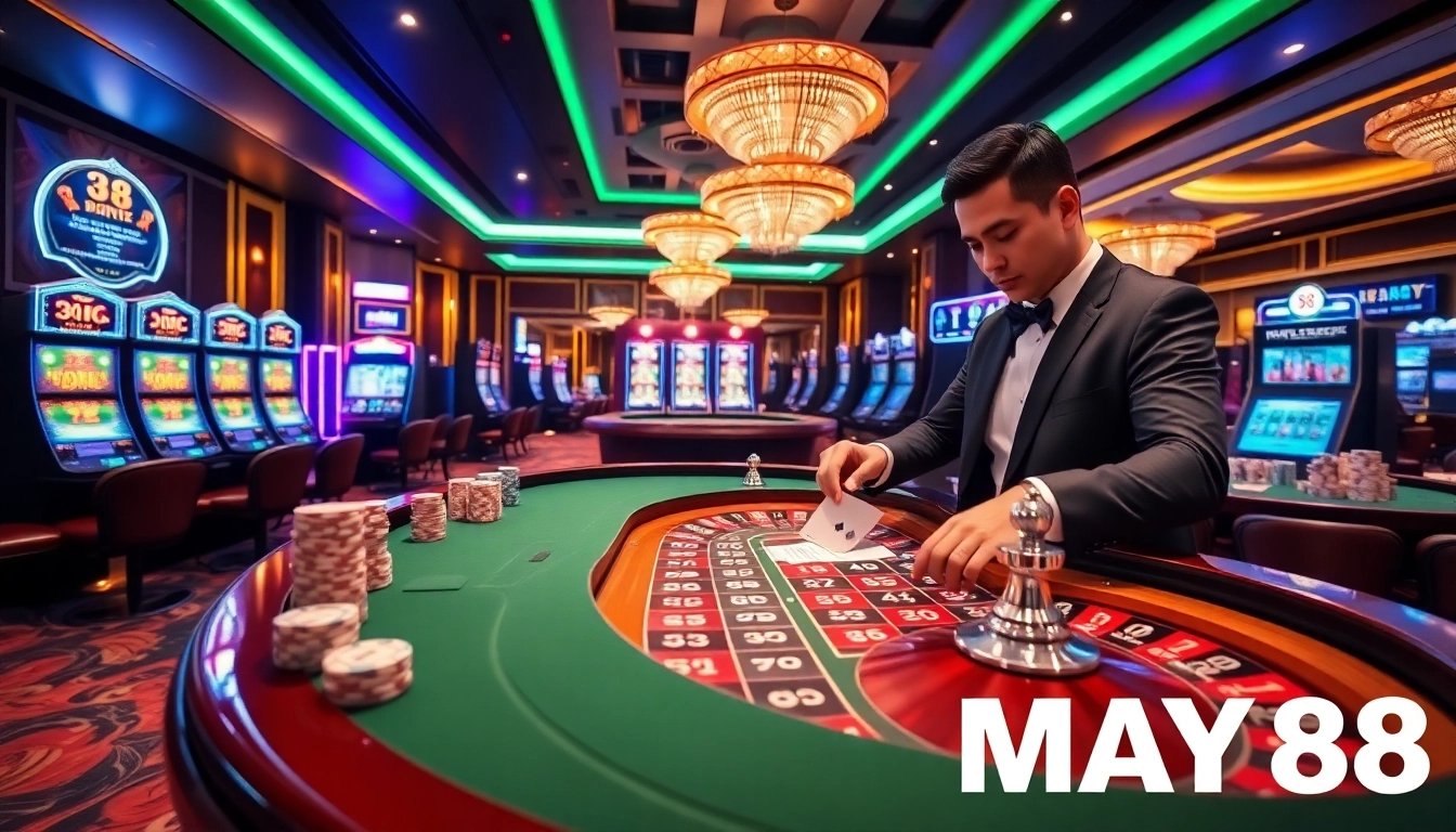MAY88 features a luxurious live casino experience with professional dealers and high-quality tables.