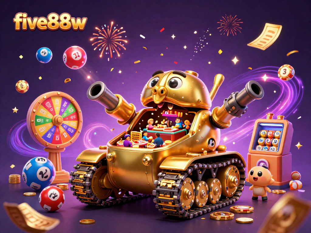 Experience the thrill of winning with five88w in this dynamic, colorful casino scene