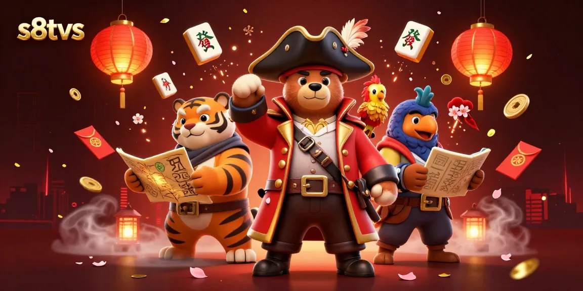 S8TV showcases thrilling gaming moments with colorful 3D characters and casino elements.