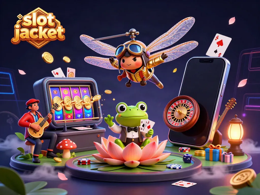 Spin the slot jackpot with excitement from a colorful 3D casino scene filled with engaging characters.
