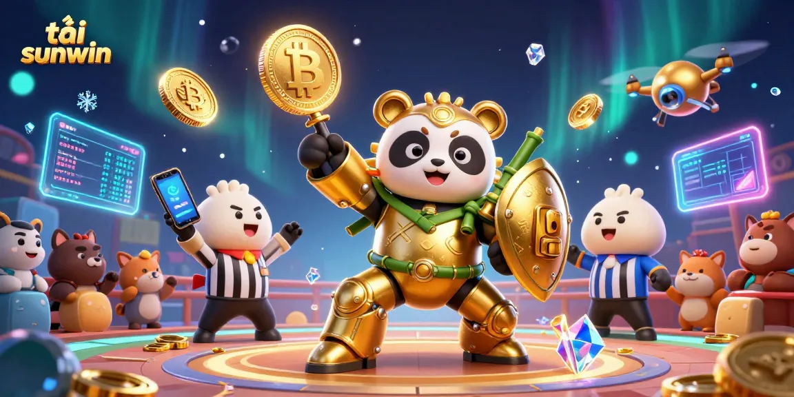 Spin and win with tải sunwin, featuring vibrant 3D characters and casino elements showcased.